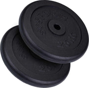 ScSPORTS® 50 kg Halterschijven set - 2 x 25 kg - Gietijzer - 30 mm - Gewichten