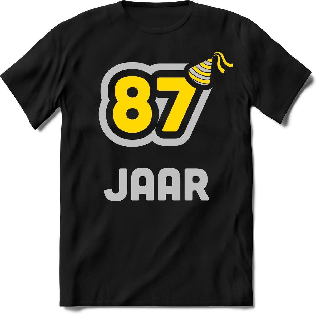 87 Jaar Feest kado T-Shirt Heren / Dames - Perfect Verjaardag Cadeau Shirt - Goud / Zilver - Maat 8XL
