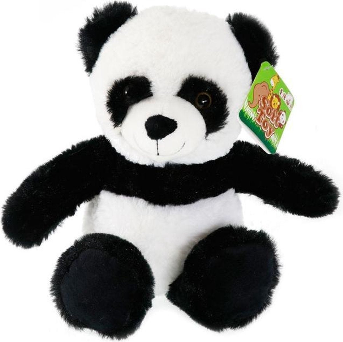 Soft Touch Knuffelpanda Zittend Zwart/wit 21 Cm