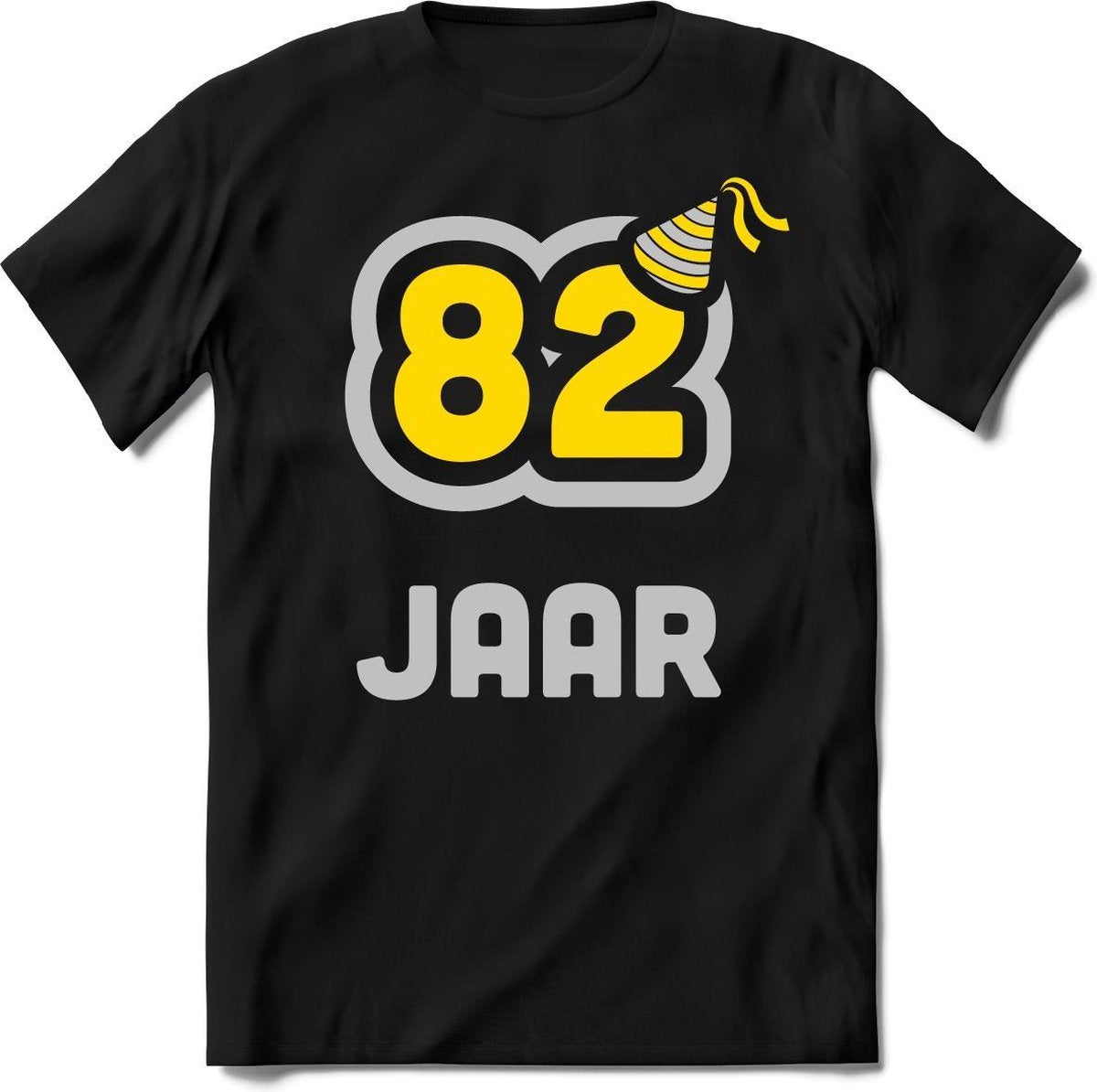82 Jaar Feest kado T-Shirt Heren / Dames - Perfect Verjaardag Cadeau Shirt - Goud / Zilver - Maat L