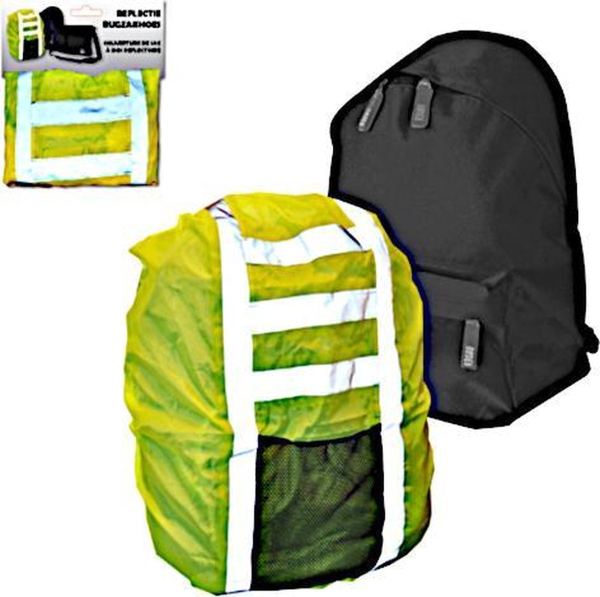 Verhaak Rugzakregenhoes Reflectie Unisex Polyester Neongeel