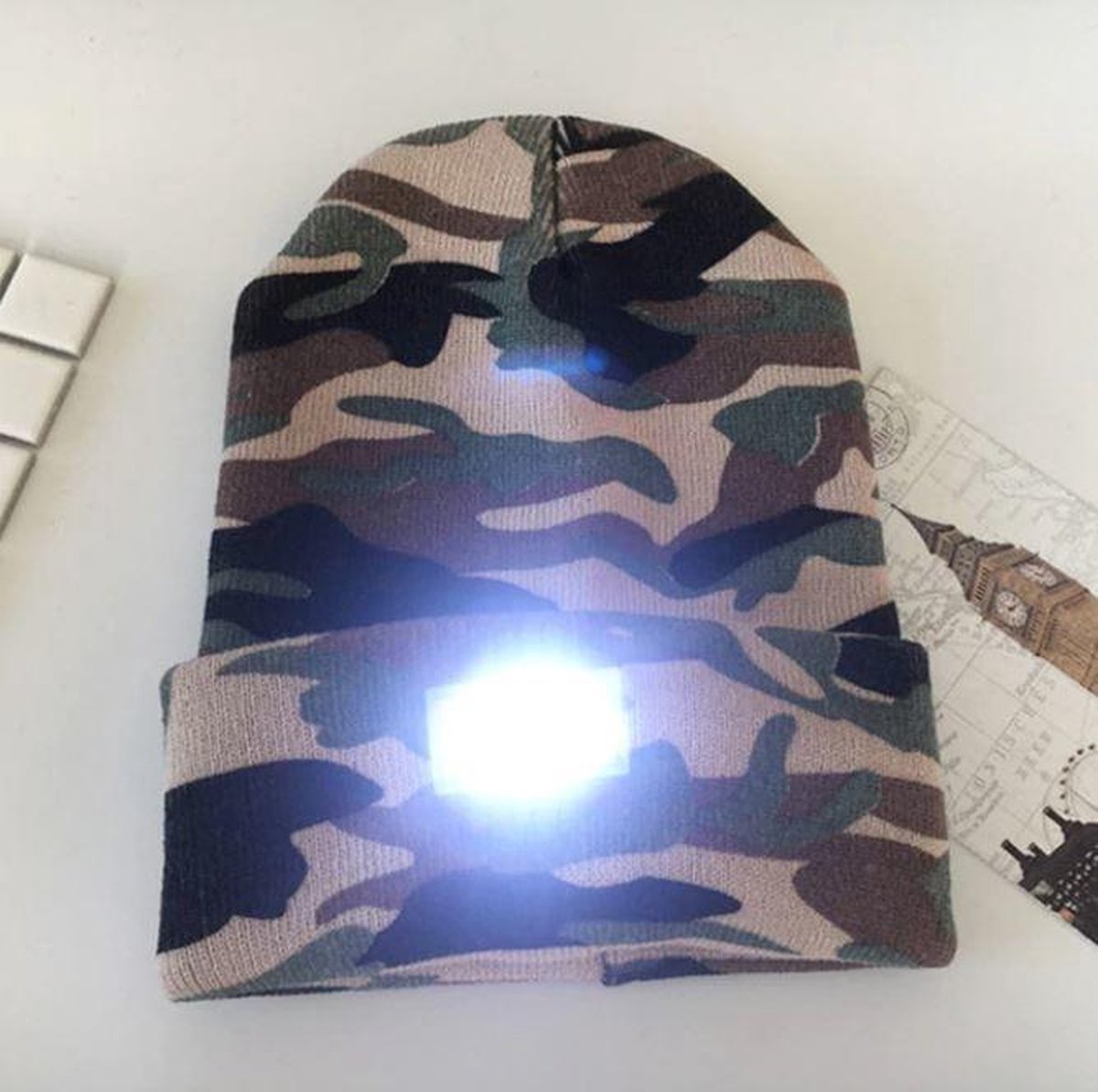Lichtgevende Muts - Camouflage - Led