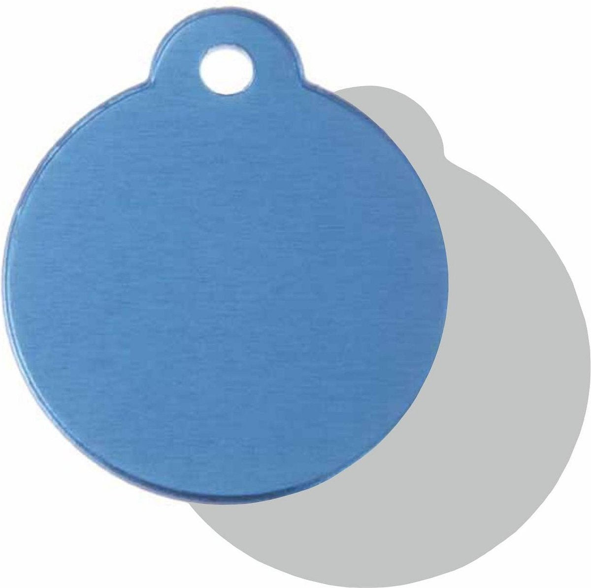 Hondenpenning Rond met lus blauw | 2 zijden graveren | Ø 27 mm