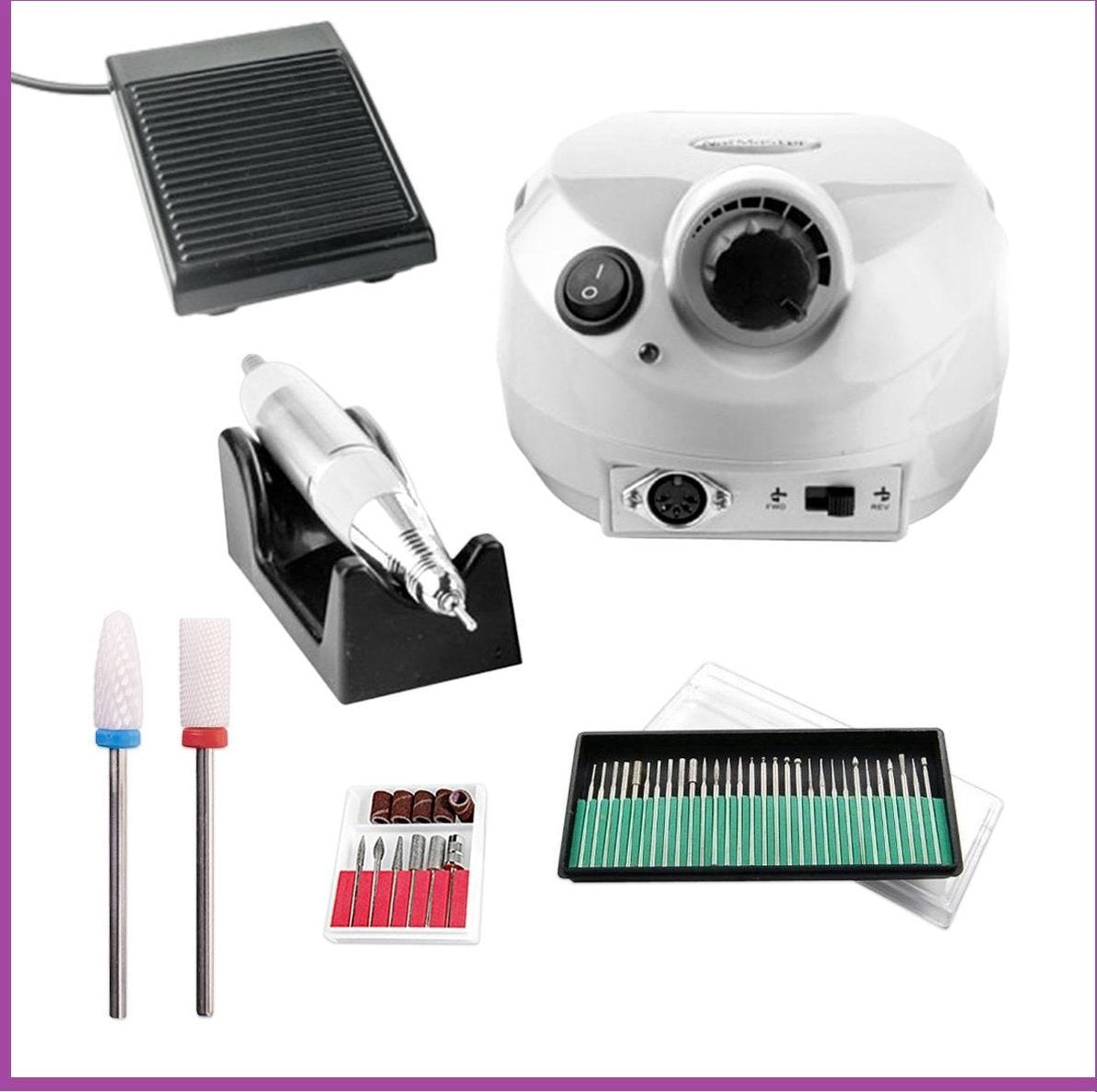 Nagelfrees Wit incl. 38 delige nagelfrees bit set.
