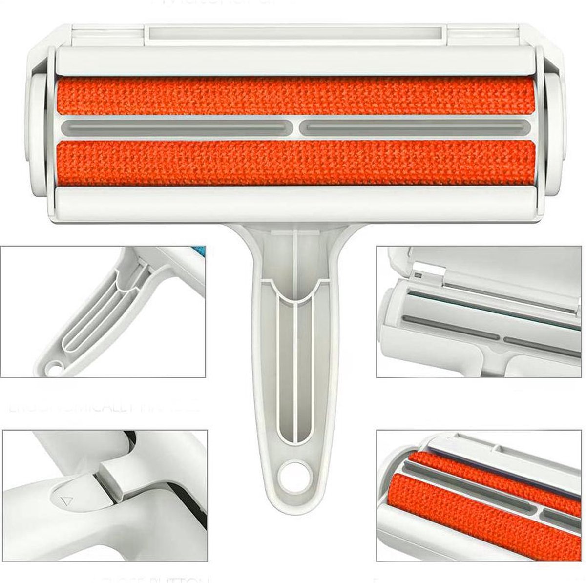 Lubadoo® Herbruikbare Kleefroller - Huisdierhaar Verwijderaar - Kattenhaar - Hondenhaar - Dierenhaar - Haarverwijderaar Voor Huisdieren - Pluizenverwijderaar - Oranje