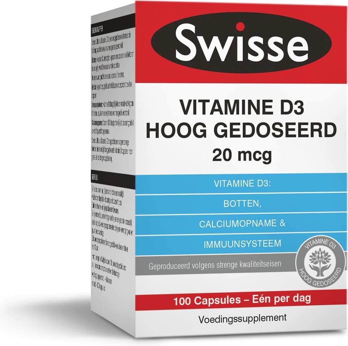 Swisse Vitamine D3 Voedingssupplement - 100 capsules