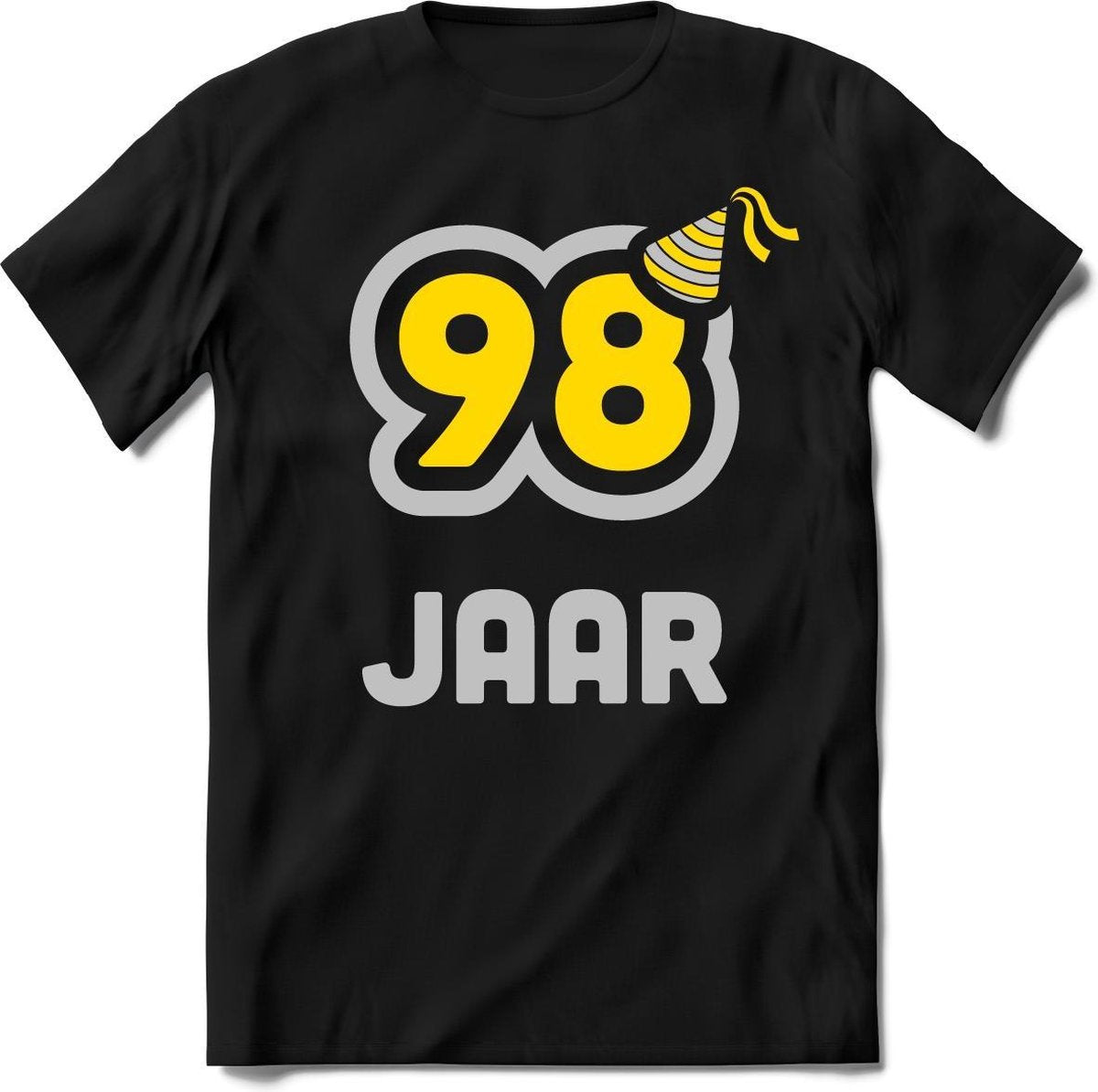 98 Jaar Feest kado T-Shirt Heren / Dames - Perfect Verjaardag Cadeau Shirt - Goud / Zilver - Maat XL