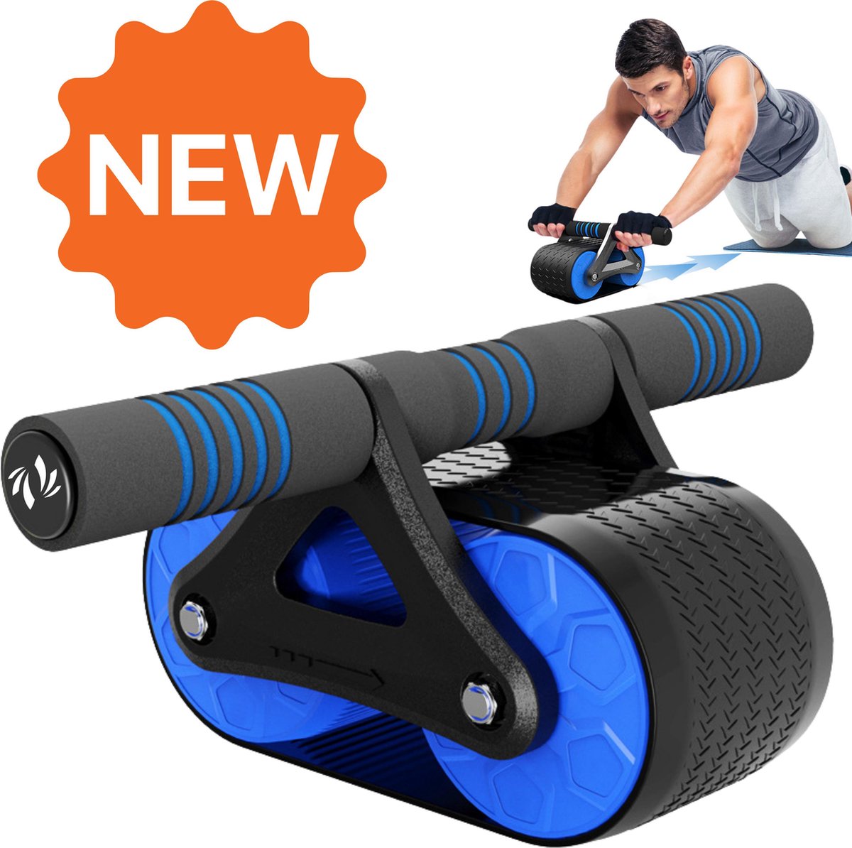 Ab Wheel Roller voor buikspieren - Buikspieren trainingswiel - Extra stabiliteit - Ab trainer - Fitnesswiel - Inclusief kniematje