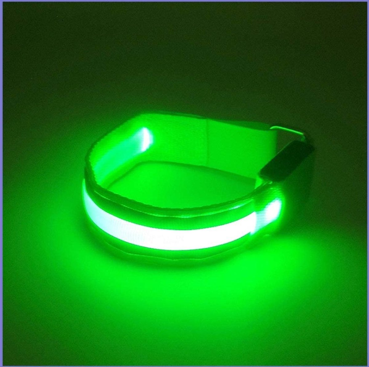 Fiets/Hardloop/ Sport armband met led verlichting- Goed zichtbaar-Klittenband- Verstelbaar- Lengte band 27cm