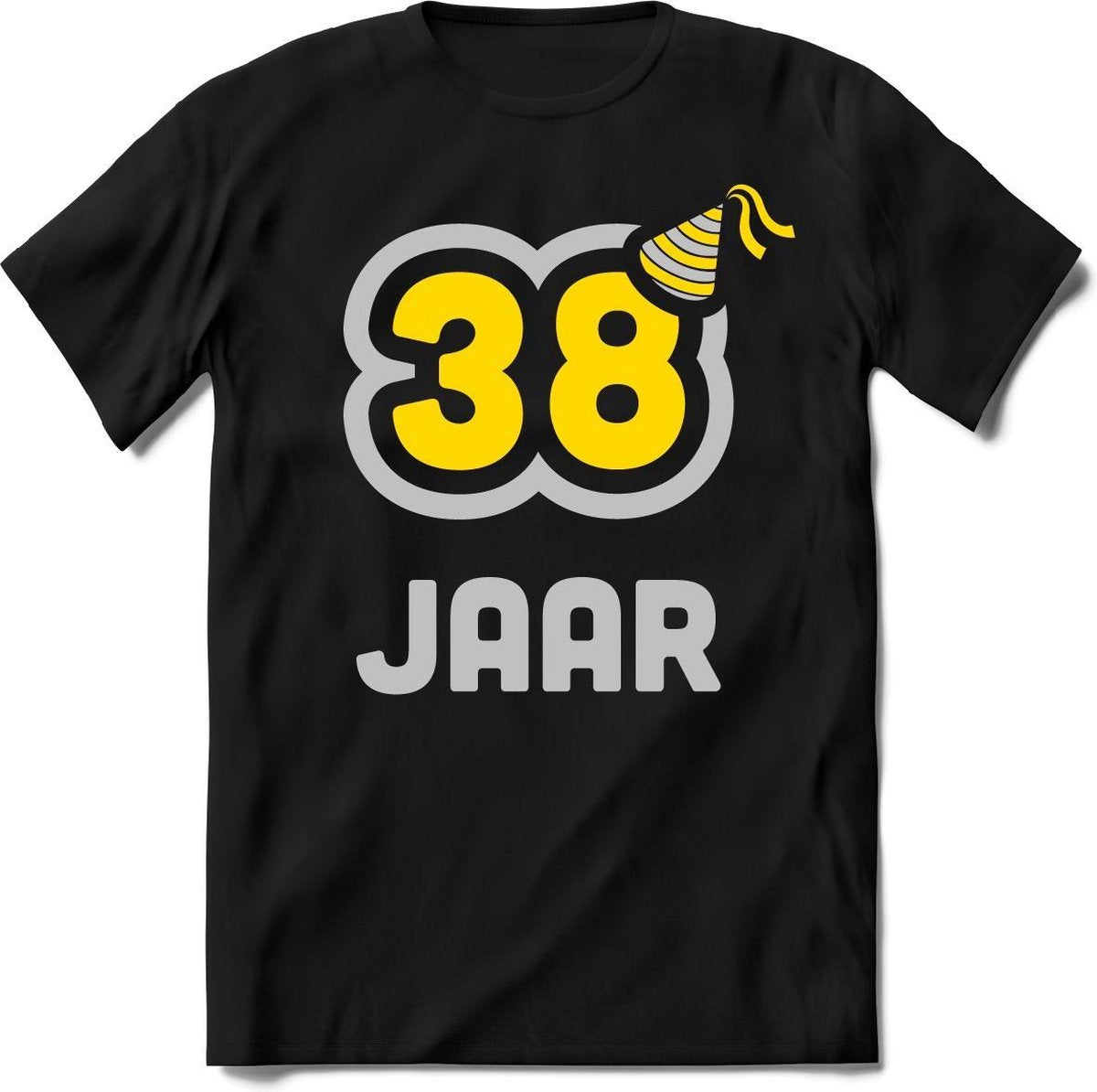 38 Jaar Feest kado T-Shirt Heren / Dames - Perfect Verjaardag Cadeau Shirt - Goud / Zilver - Maat S