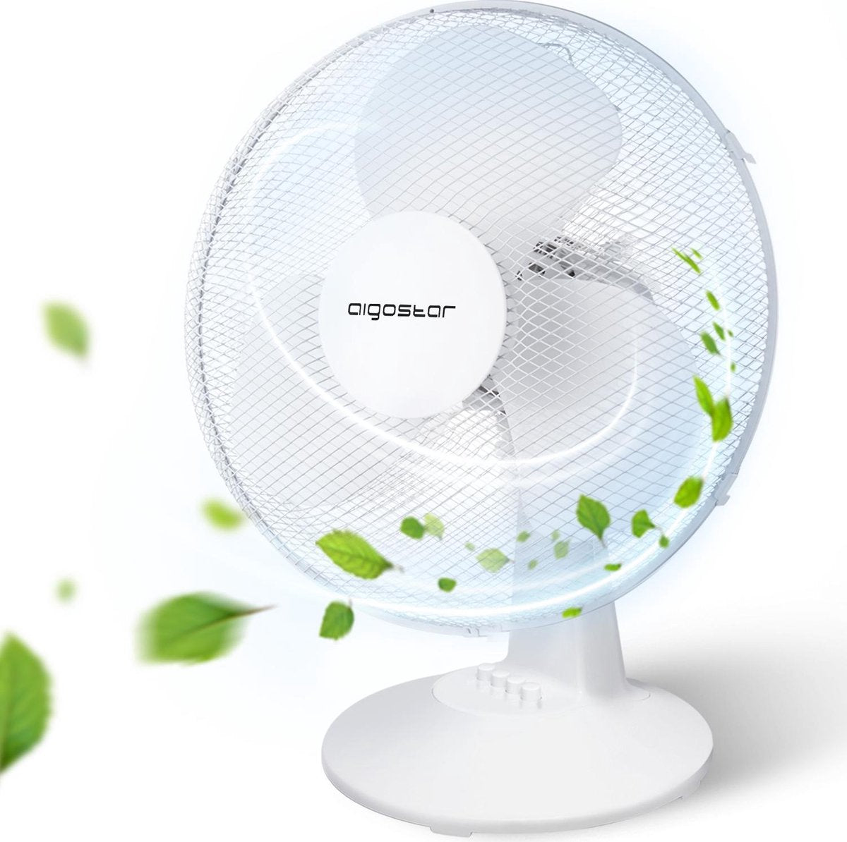 Aigostar Louis 33JTN - Tafelventilator - Ø 34.5 cm - Wit