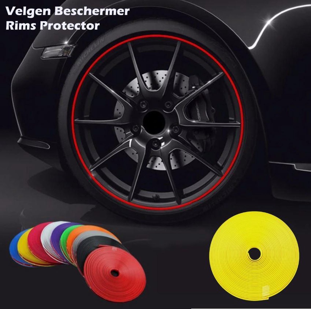 Velgen Beschermer - Wielbescherming - 8 Meter - Universeel - Geel