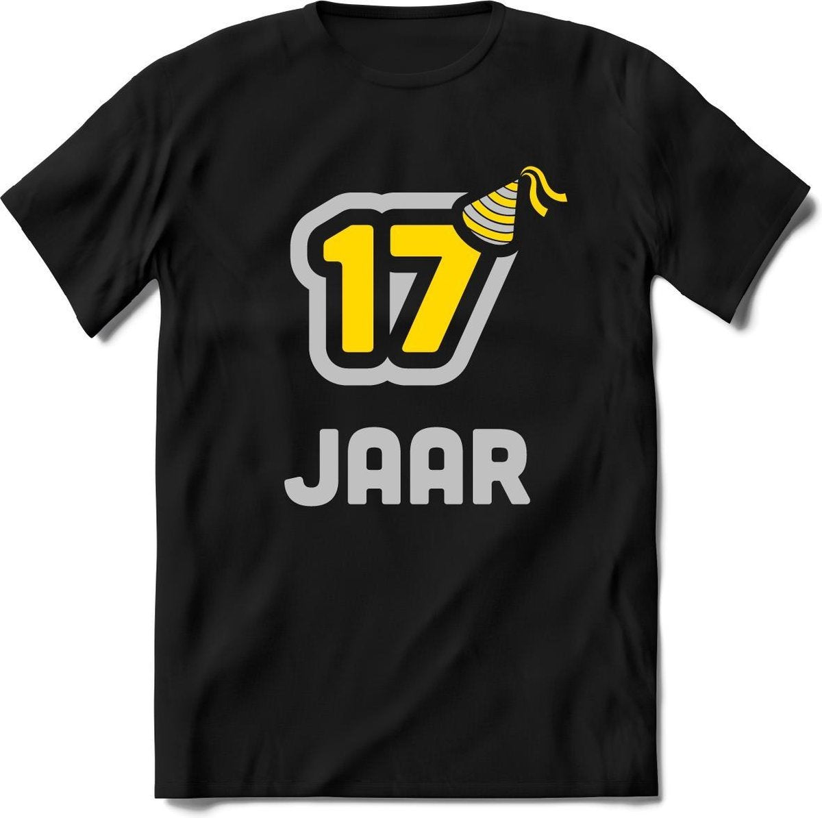 17 Jaar Feest kado T-Shirt Heren / Dames - Perfect Verjaardag Cadeau Shirt - Goud / Zilver - Maat XL