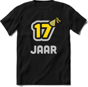 17 Jaar Feest kado T-Shirt Heren / Dames - Perfect Verjaardag Cadeau Shirt - Goud / Zilver - Maat XL