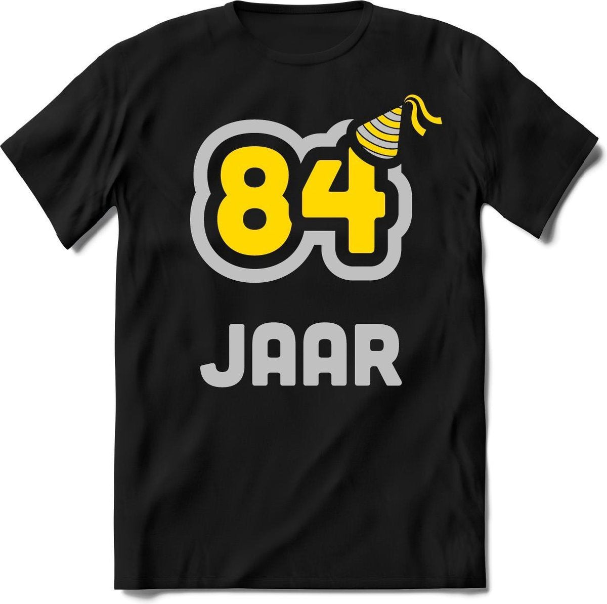 84 Jaar Feest kado T-Shirt Heren / Dames - Perfect Verjaardag Cadeau Shirt - Goud / Zilver - Maat L
