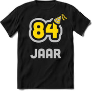 84 Jaar Feest kado T-Shirt Heren / Dames - Perfect Verjaardag Cadeau Shirt - Goud / Zilver - Maat L