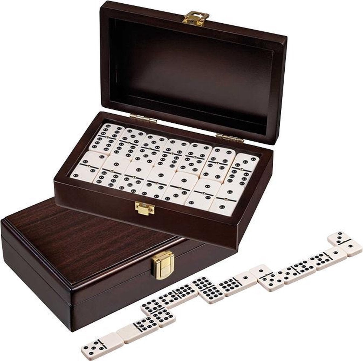 Philos Domino dubbel 9 walnoten box