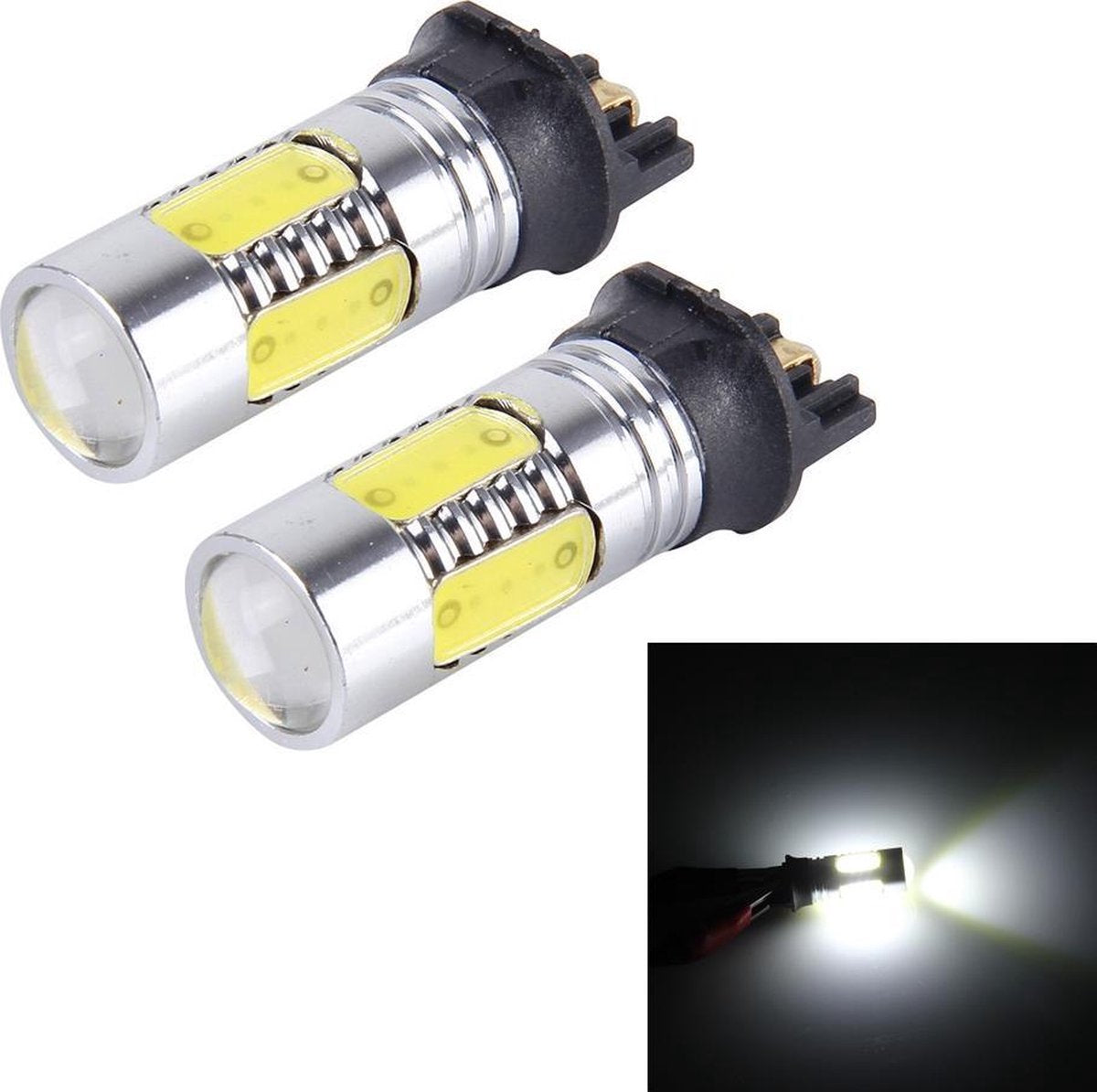 2 STKS PW24W 400 LM 6000 K 7.5 W Auto Mistlamp met 5 COB LEDs