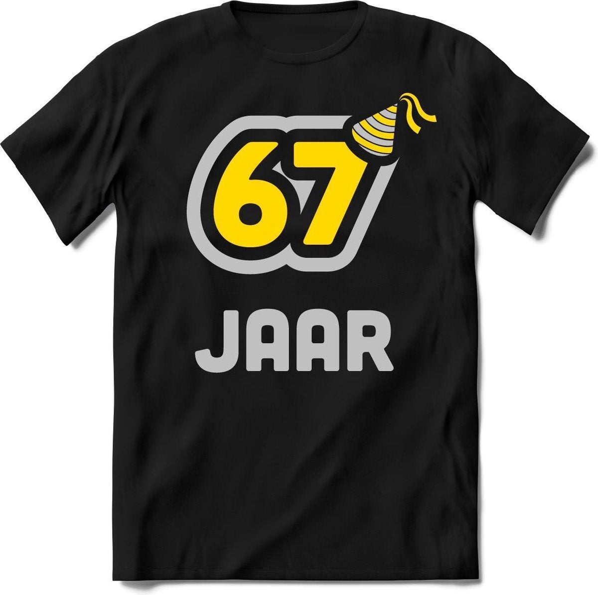 67 Jaar Feest kado T-Shirt Heren / Dames - Perfect Verjaardag Cadeau Shirt - Goud / Zilver - Maat L