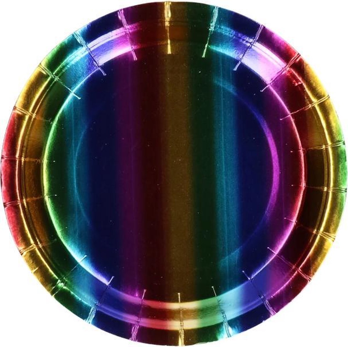Kartonnen Bordjes regenboog   18 cm 8 st - Wegwerp borden - Feest/verjaardag/BBQ borden