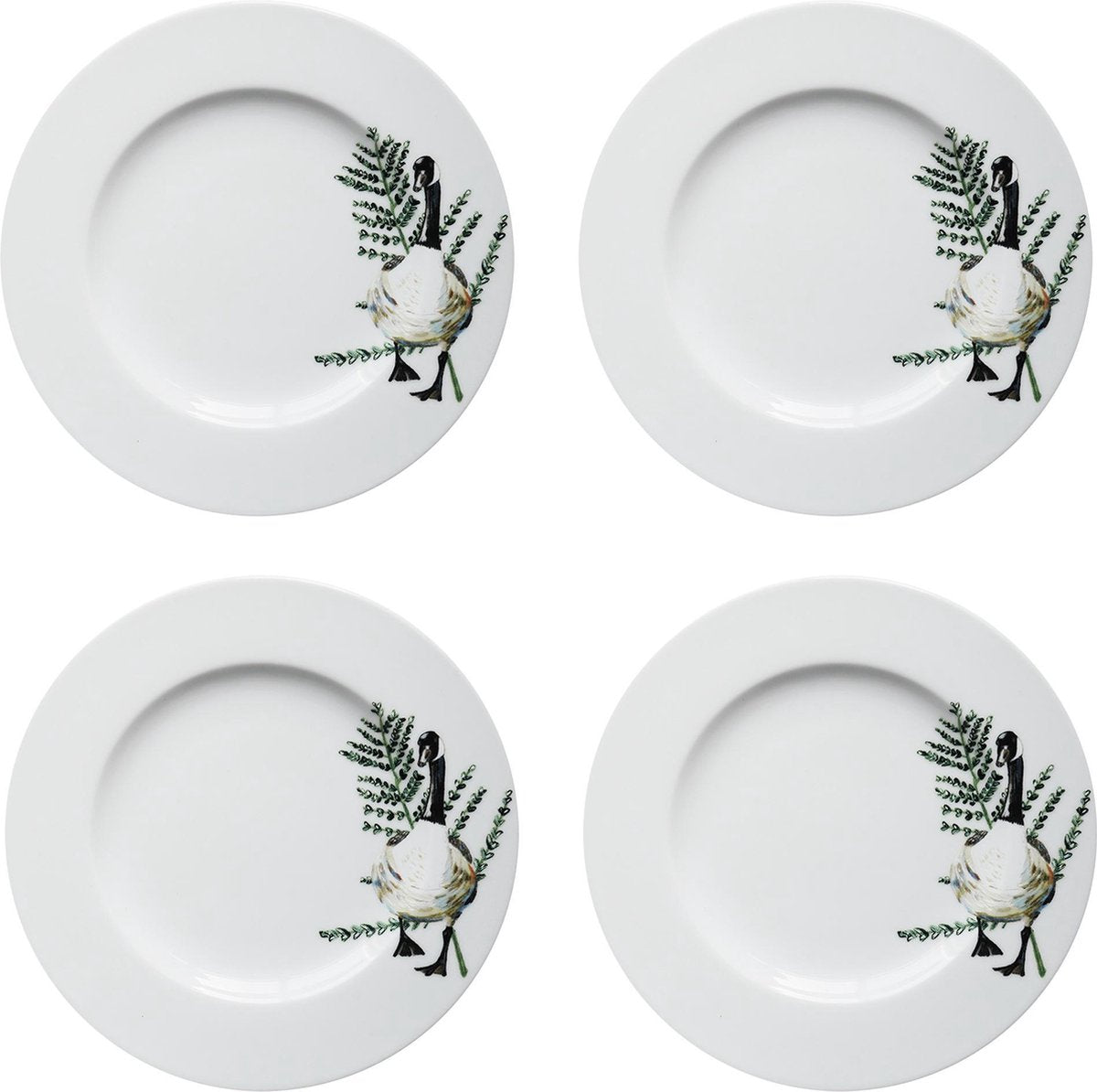 4 x Ontbijtborden 21 cm Festive Season Wilde Gans