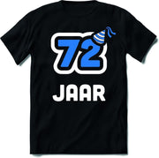 72 Jaar Feest kado T-Shirt Heren / Dames - Perfect Verjaardag Cadeau Shirt - Wit / Blauw - Maat 7XL