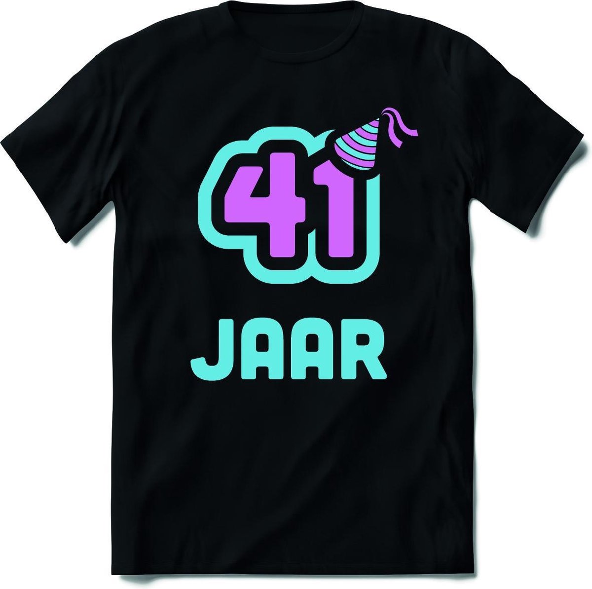 41 Jaar Feest kado T-Shirt Heren / Dames - Perfect Verjaardag Cadeau Shirt - Licht Blauw / Licht Roze - Maat XXL