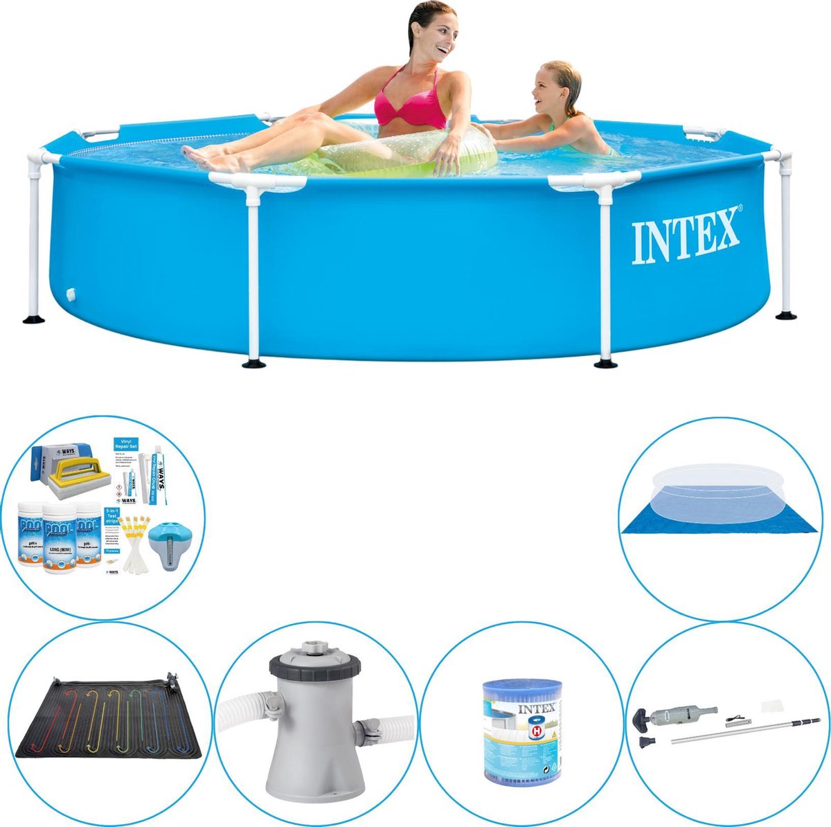 Intex Metal Frame Rond 244x51 cm - 7-delig - Zwembad Deal