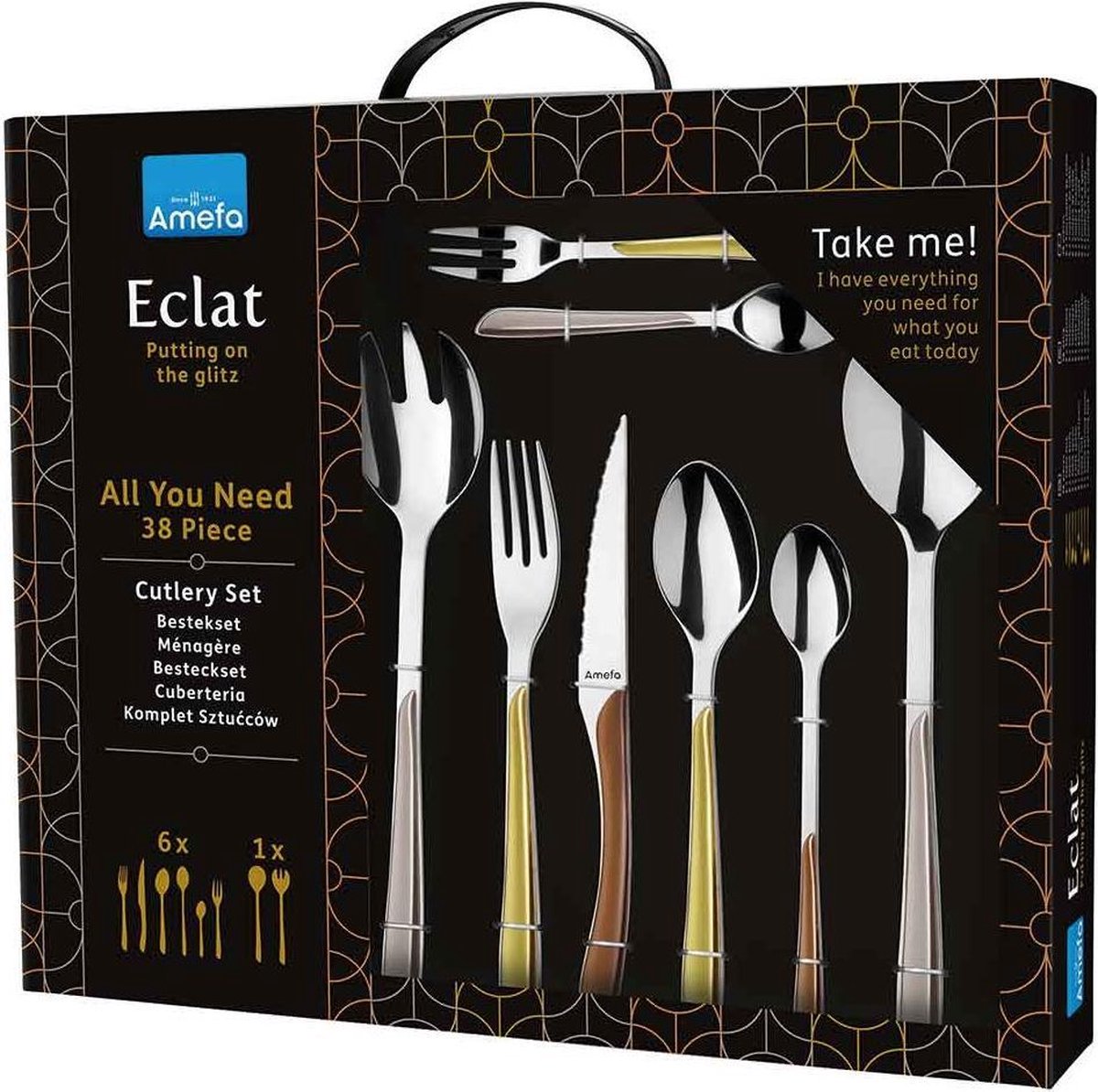 Eclat - Metallic - Bestek - RVS - (Set - 38 Delig)