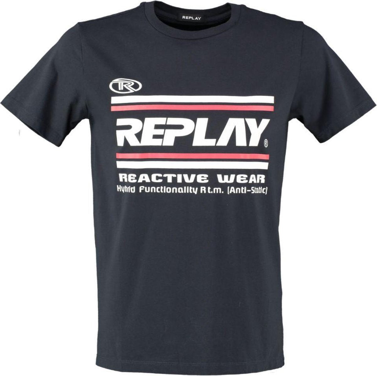 Replay zwart slim fit t-shirt - valt kleiner - Maat S
