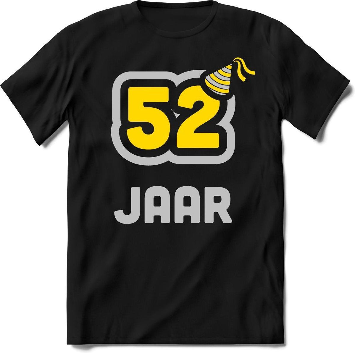 52 Jaar Feest kado T-Shirt Heren / Dames - Perfect Verjaardag Cadeau Shirt - Goud / Zilver - Maat M