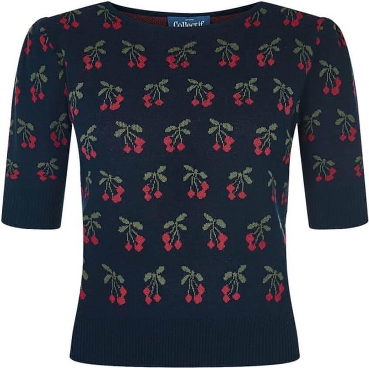 Collectif Chrissie Cherry Jumper Navy
