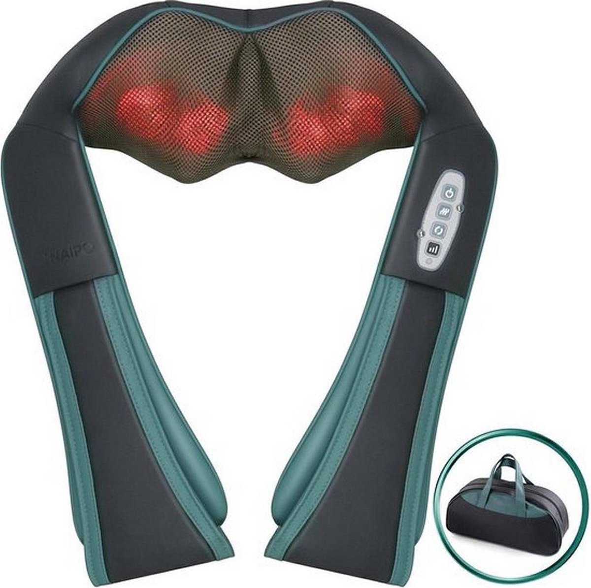 Naipo MGS-N12CS Shiatsu Massageapparaat Zwart/Groen