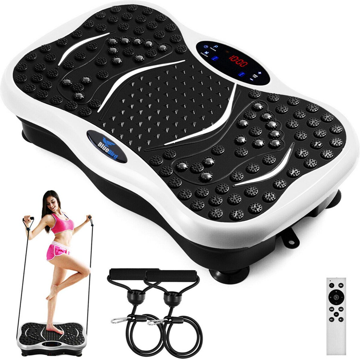 BlueBird Trilplaat Fitness  - Hometrainer - Afvallen - Yoga - Bluetooth Luidspreker - 400W Power Motor - Inclusief Afstandsbediening Rood