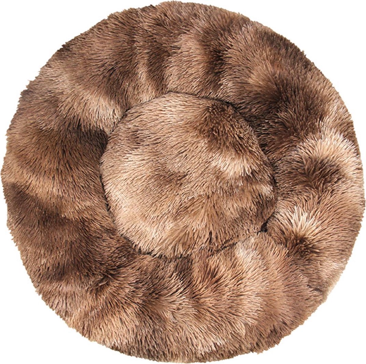 BEESSIES® donut hondenmand/hondenkussen 100 cm - Bruin tie dye - huisdierbed  hondenbed - hond kussen mand