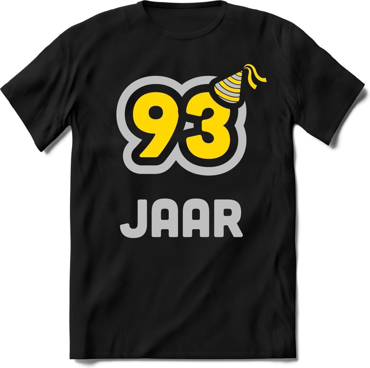 93 Jaar Feest kado T-Shirt Heren / Dames - Perfect Verjaardag Cadeau Shirt - Goud / Zilver - Maat 9XL