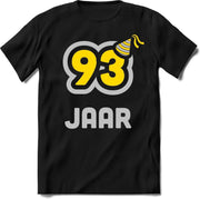 93 Jaar Feest kado T-Shirt Heren / Dames - Perfect Verjaardag Cadeau Shirt - Goud / Zilver - Maat 9XL