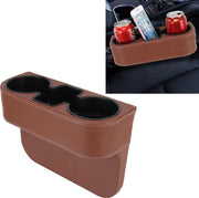Autostoel Spleet Opbergdoos Beker Bekerhouder Auto Pocket Opbergen Opruimen voor Telefoon Pad Kaart Munt Case Auto-accessoires (bruin)