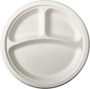 12x Witte suikerriet vakjesbordjes 23 cm biologisch afbreekbaar - Ronde wegwerp bordjes - Pure tableware - bbq - Duurzame materialen - Milieuvriendelijke wegwerpservies borden - Ecologisch verantwoord