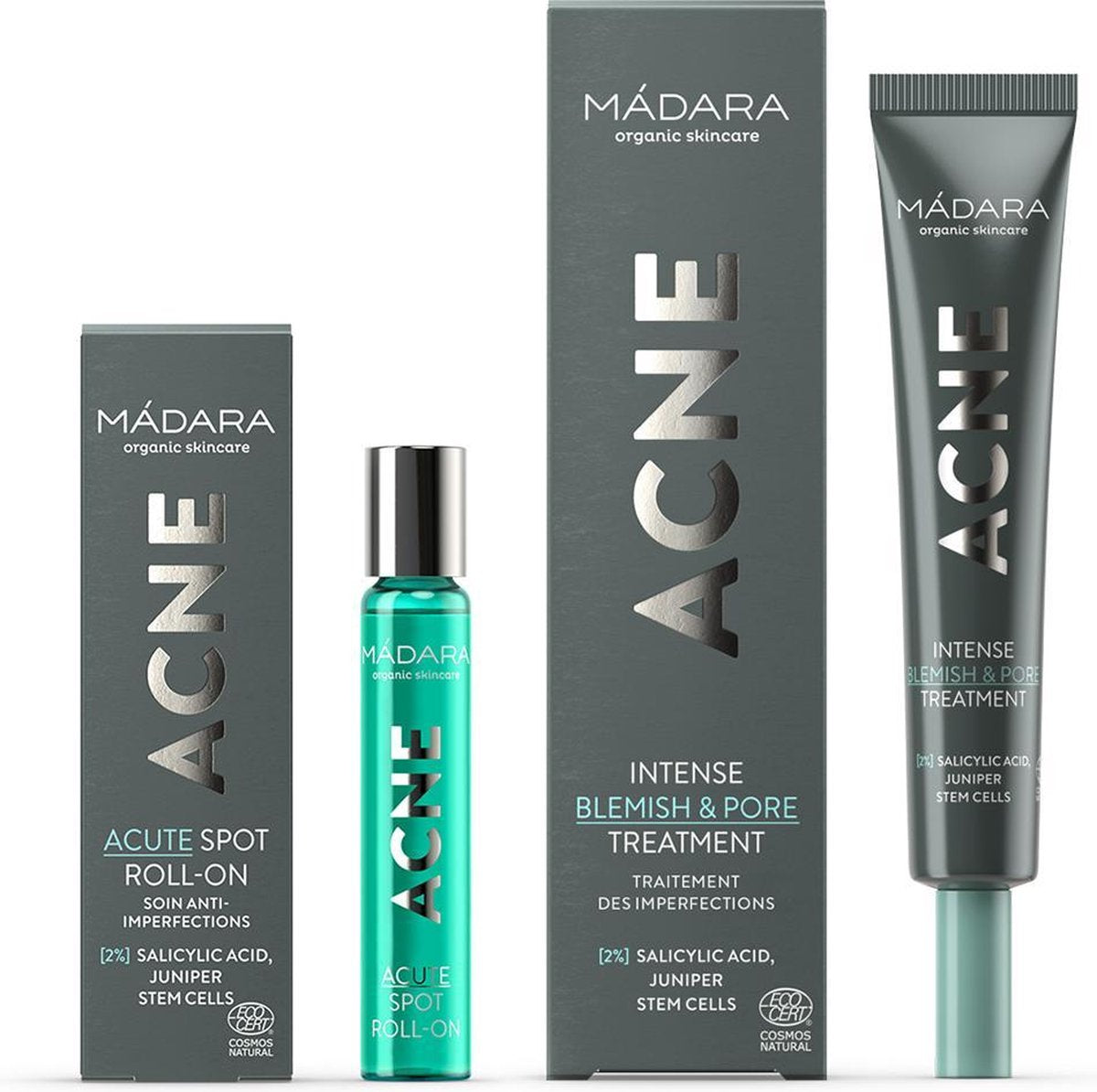 MÁDARA Organic Skincare | ACNE Acute Spot Roll-On en Intense Blemish & Pore treatment set