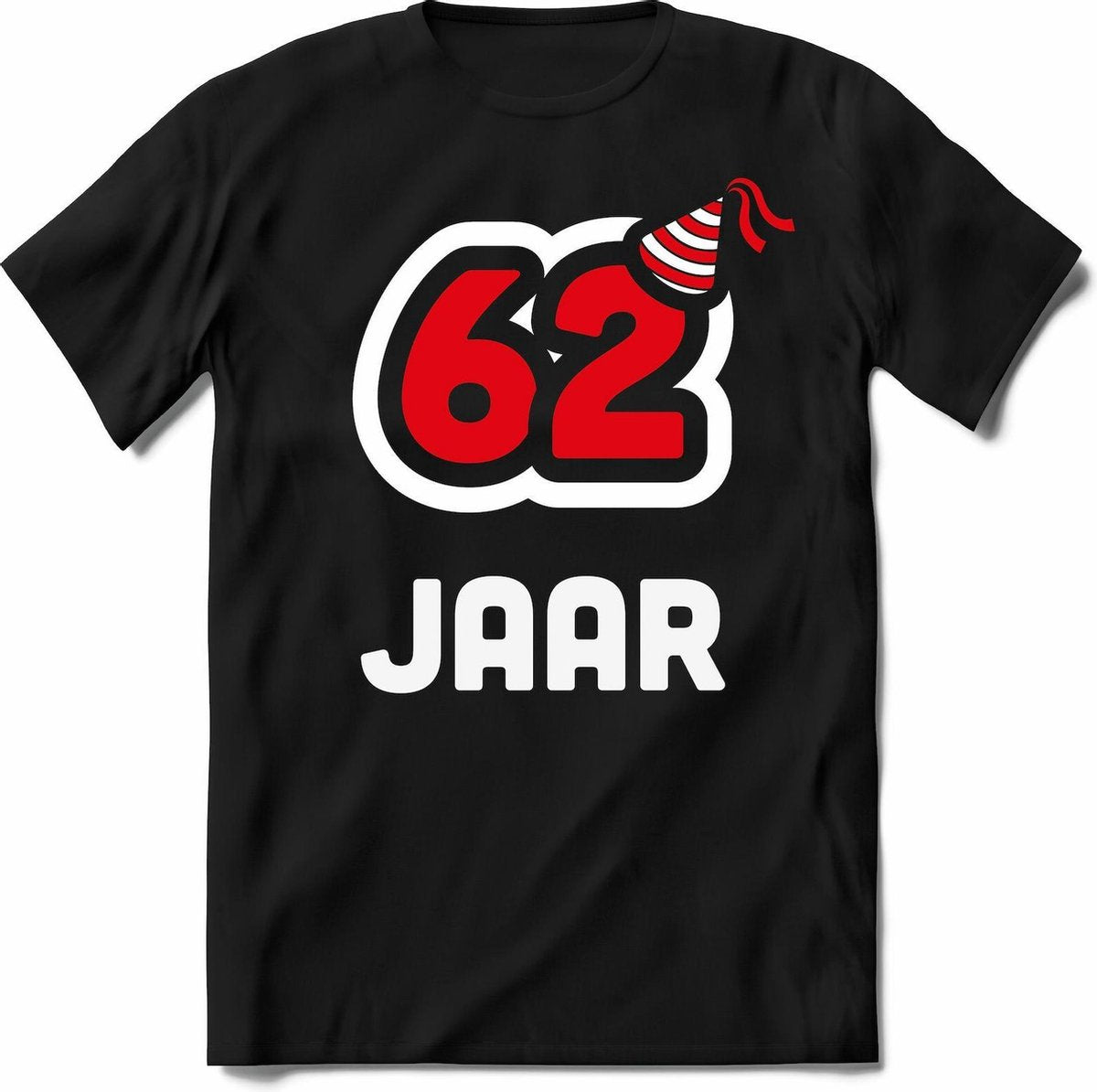 62 Jaar Feest kado T-Shirt Heren / Dames - Perfect Verjaardag Cadeau Shirt - Wit / Rood - Maat XL