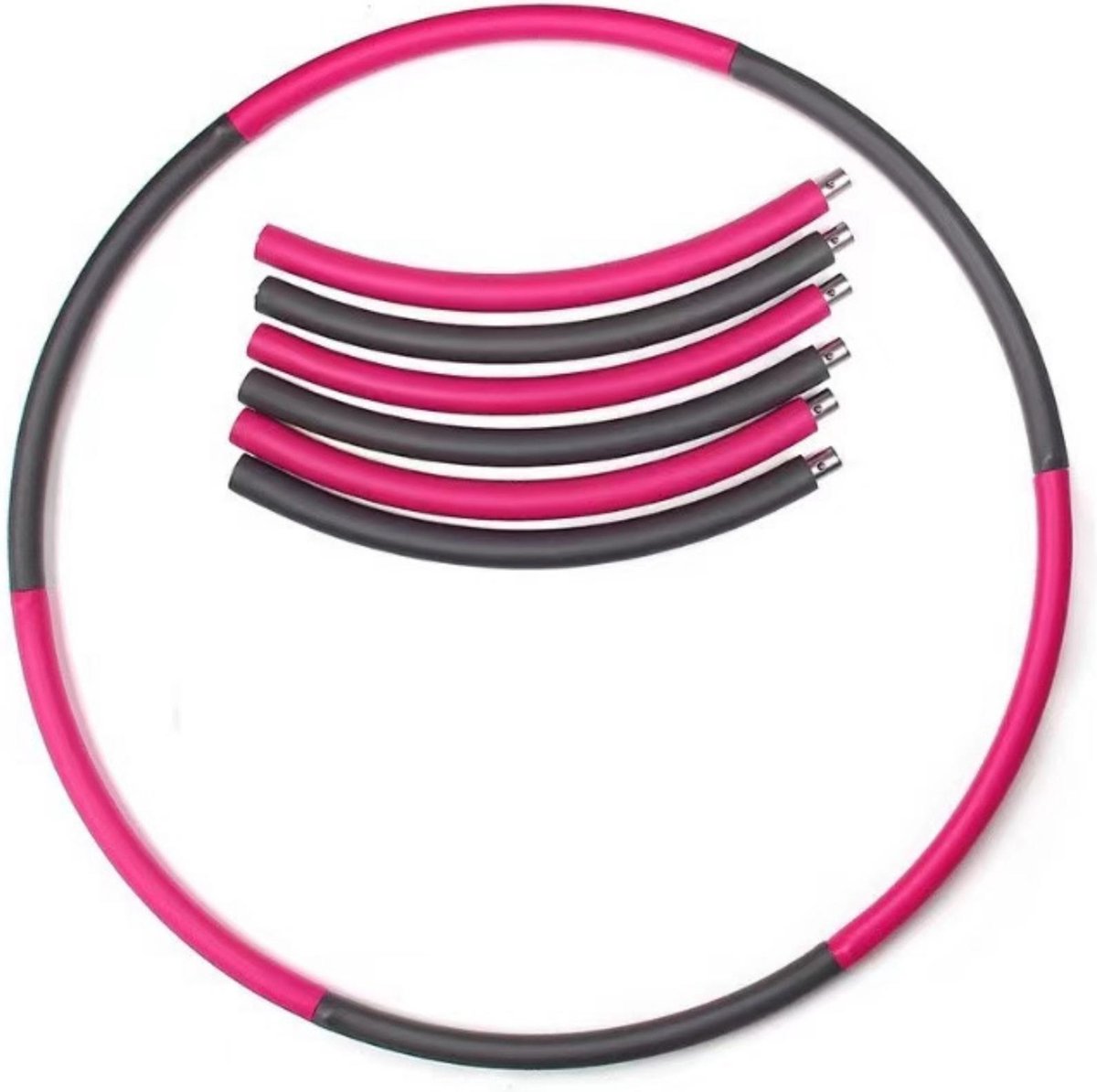 Hoopy - Fitness Hoelahoep - Fitness Hoelahoep Volwassenen - 100 CM - Verbeterde Roestvrijstalen Kern - Waist Trainer - Vetverbranding - Roze