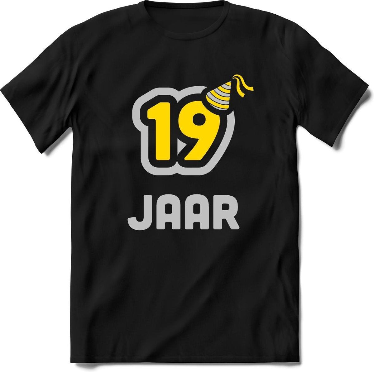 19 Jaar Feest kado T-Shirt Heren / Dames - Perfect Verjaardag Cadeau Shirt - Goud / Zilver - Maat M