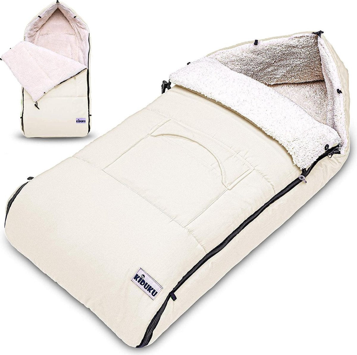 Voetenzak beige-wit