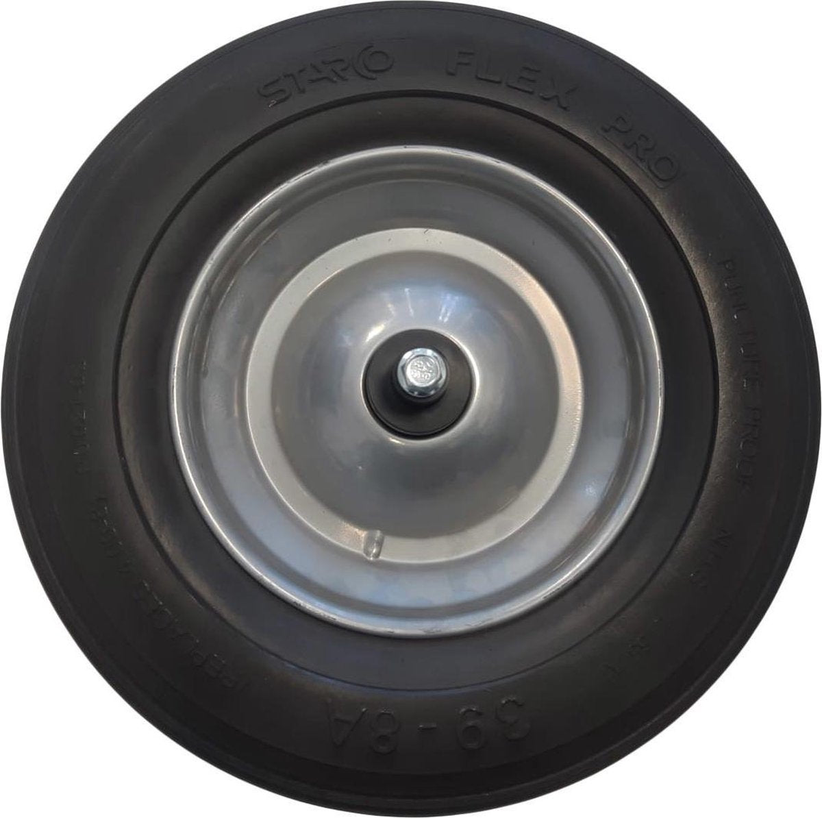 4.00-8 premium kruiwagenwiel - massief/anti-lek band en stalen velg - 150 kg maximale belasting - 20 mm asgat/naafdiameter - inclusief kogellager