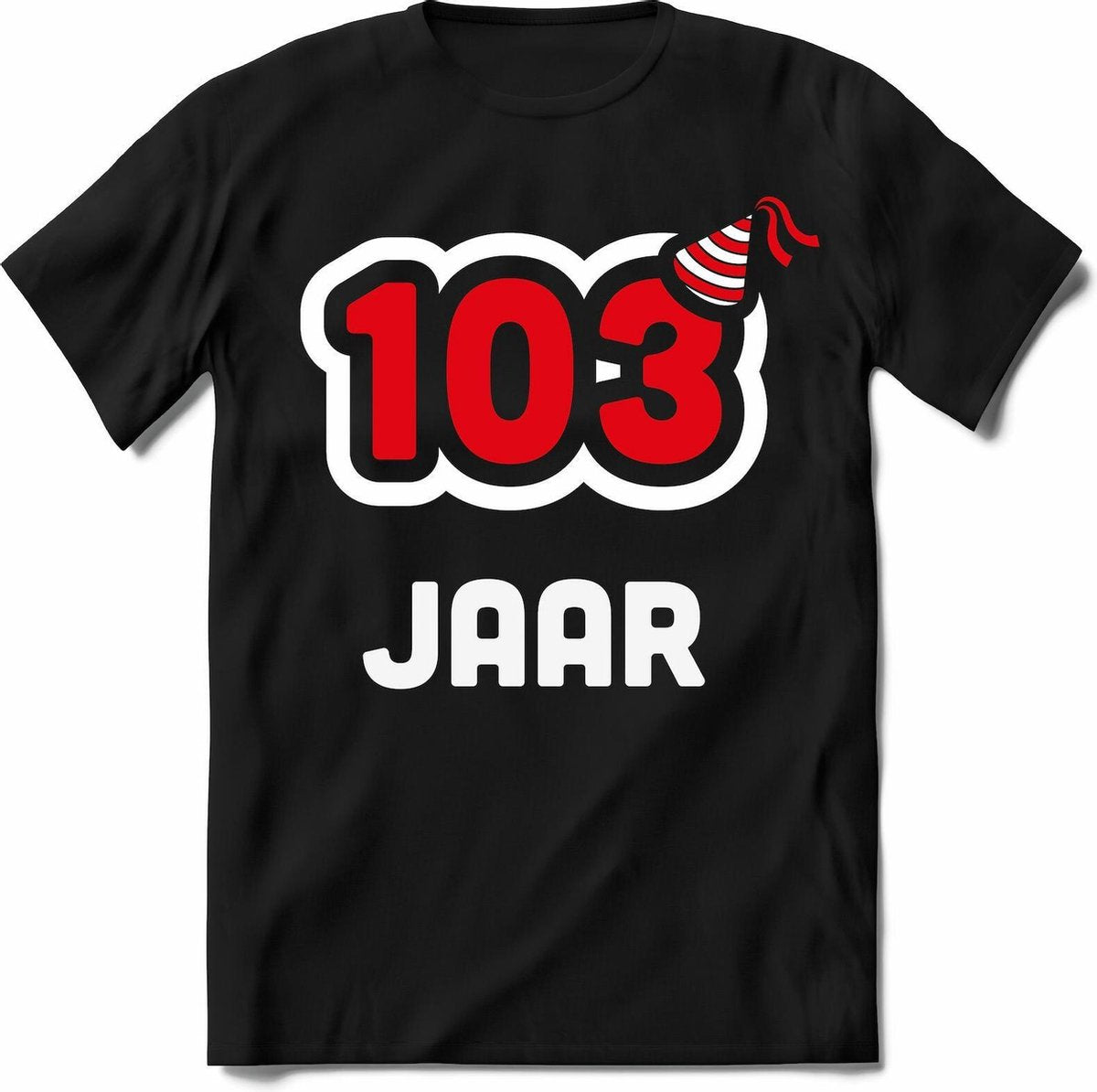 103 Jaar Feest kado T-Shirt Heren / Dames - Perfect Verjaardag Cadeau Shirt - Wit / Rood - Maat XXL