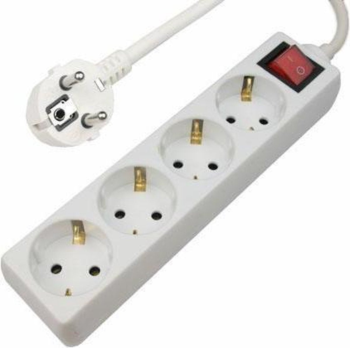 Techtube Pro - Stekkerdoos 4 voudig - Wit - 1.5 meter