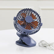 Creatieve kinderwagen clip opladen slaapzaal desktop kleine nachtlampje elektrische ventilator (blauw)