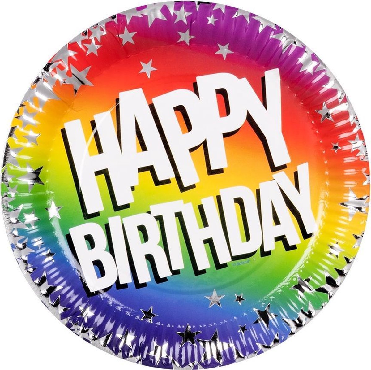 Boland Feestborden Happy Birthday 18 Cm Papier 6 Stuks