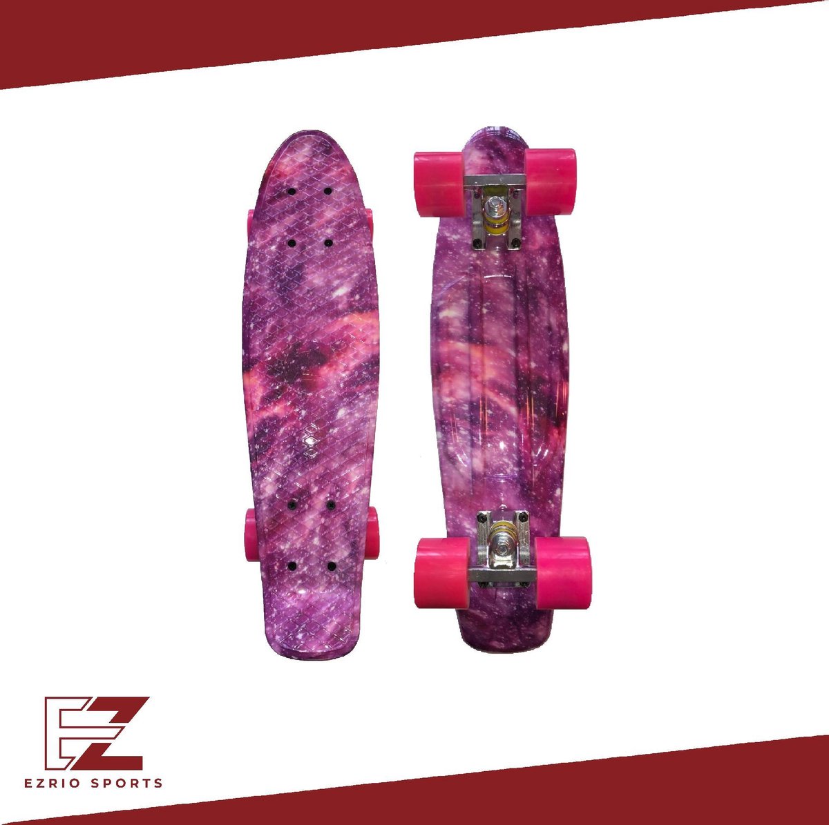 EZRIO SPORTS – Penny Board – Pennyboard – Skateboard – Longboard – Voor Meisjes – Roze – 22 inch